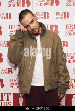 SOLO PER USO EDITORIALE Liam Payne partecipa all'evento Brit Awards 2018 Nominations che si tiene presso gli ITV Studios di Southbank, Londra. Il credito fotografico deve essere: David Jensen/EMPICS Entertainment Foto Stock