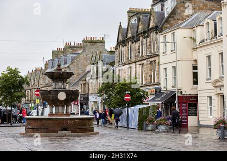 Edimburgo, Scozia, St Andrews Whyte-Melville Memorial Fountain MARKET STREET Foto Stock