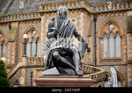 Dundee, Scozia, monumento statua di Robert Burns Albert Square Foto Stock