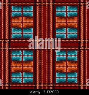 Un ornamento tradizionale di popoli e paesi dell'America Latina in cui colori ricchi attirano attenzione e ricchezza. Tappeti tessuti da donna con ornamenti Illustrazione Vettoriale