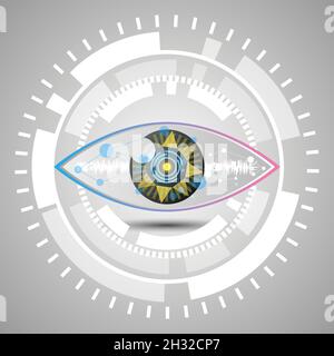 occhio moderna tecnologia astratta colorata Illustrazione Vettoriale