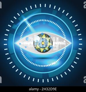 occhio moderna tecnologia astratta colorata Illustrazione Vettoriale