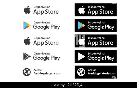 Google pay, App Store app pay, - popolare logotipo di pagamento realistico. Icona di pagamento impostata. Illustrazione vettoriale editoriale. Illustrazione Vettoriale