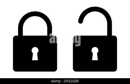 Icona di blocco in stile piatto. Simbolo di sicurezza per il design del sito Web, il logo, l'app, l'interfaccia utente. Illustrazione vettoriale, EPS10 Illustrazione Vettoriale