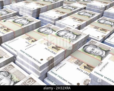 Denaro della Croazia. Kuna croato fatture. Banconote HRK. 10 euro. Affari, finanza, notizie di background. illustrazione 3d. Foto Stock