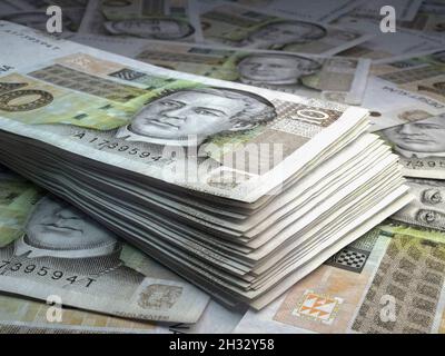 Denaro della Croazia. Kuna croato fatture. Banconote HRK. 10 euro. Affari, finanza, notizie di background. illustrazione 3d. Foto Stock