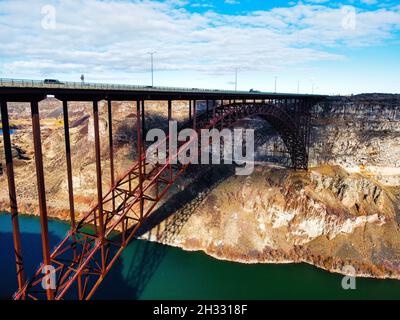 Lungo ponte Perrine sul Canyon del fiume Snake a Twin Falls, Idaho Foto Stock