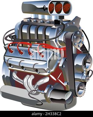 Motore fumetto turbo isolato su sfondo bianco. Formato vettoriale EPS-8 disponibile separato da gruppi e livelli per una facile modifica Illustrazione Vettoriale