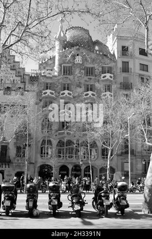 Casa Batllo nel centro di Barcellona Foto Stock