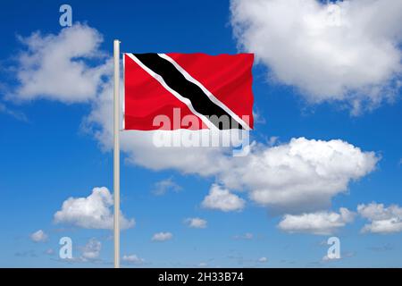 Die Flagge von Trinidad und Tobago, Inseln, Karibik, Inselstaat, Land in der Kribik, 2 Inseln, Foto Stock