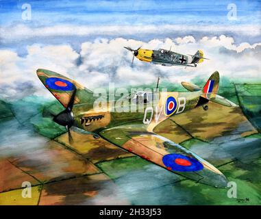 Supermarine Spitfire arte Foto Stock