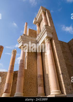 Le rovine del teatro romano nella città di Cartagena, Spagna. Foto Stock