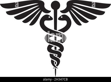 Caduceus - illustrazione del vettore del simbolo medico Illustrazione Vettoriale