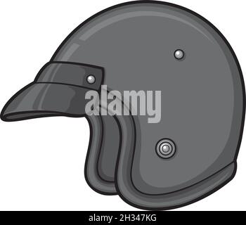 Illustrazione vettoriale del casco per moto retrò Illustrazione Vettoriale