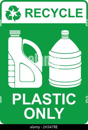 Simbolo vettore di riciclo - ilirrazione vettore solo plastica Illustrazione Vettoriale