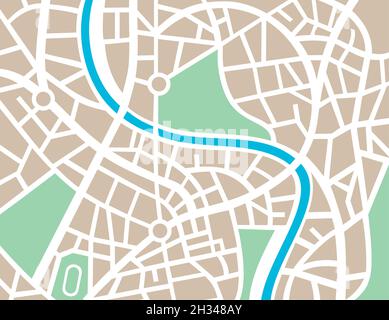 Illustrazione vettoriale astratta della mappa della città Illustrazione Vettoriale