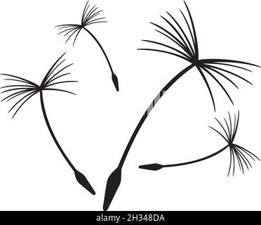 Semi di dente di leone nell'illustrazione del vettore del vento Illustrazione Vettoriale