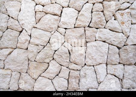 parete in pietra naturale, finitura di pareti esterne Foto Stock
