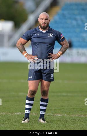 Featherstone, Inghilterra - 24 ottobre 2021 - Sam Luckley di Scozia durante la Rugby League International Jamaica vs Scozia al Millenium Stadium, Featherstone, UK Dean Williams Foto Stock