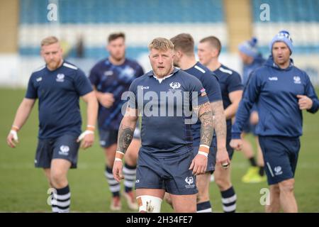 Featherstone, Inghilterra - 24 Ottobre 2021 - Danny Addy di Scozia durante la Rugby League International Jamaica vs Scozia al Millenium Stadium, Featherstone, UK Dean Williams Foto Stock