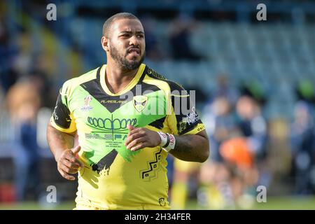 Featherstone, Inghilterra - 24 Ottobre 2021 - Ross Peltier della Giamaica durante la Rugby League International Jamaica vs Scozia al Millenium Stadium, Featherstone, UK Dean Williams Foto Stock