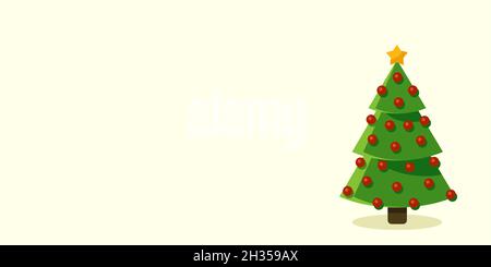 ALBERO DEL BANNER DI NATALE SUL MARGINE DESTRO CON SPAZIO PER IL TESTO Illustrazione Vettoriale