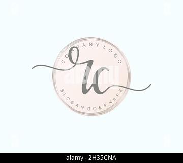 Logo RC femminile. Utilizzabile per la natura, salone, centro benessere, cosmetici e loghi di bellezza. Elemento modello di disegno con logo a vettore piatto. Illustrazione Vettoriale