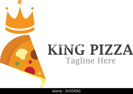 Modello vettoriale per l'estrazione del logo pizza Illustrazione Vettoriale