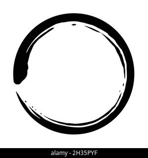 Enso Zen Brush Circle Art Vector Design Illustrazione icona Illustrazione Vettoriale