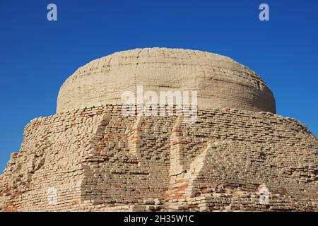 Rovine di Mohenjo daro vicino fiume Indus nel distretto di Larkana, Sindh, Pakistan Foto Stock