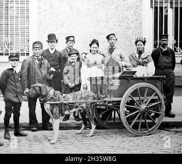 Un carrello per cani belga, periodo vittoriano Foto Stock