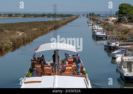 Il Canal du Midi vicino a Marseillan, Ferance meridionale Foto Stock