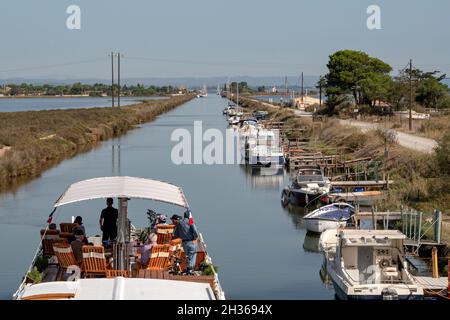 Il Canal du Midi vicino a Marseillan, Ferance meridionale Foto Stock