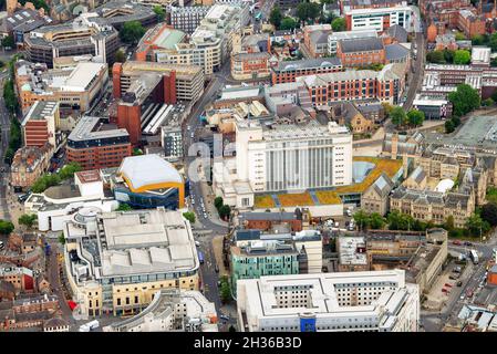 Immagine aerea di Nottingham City, Nottinghamshire Inghilterra UK Foto Stock