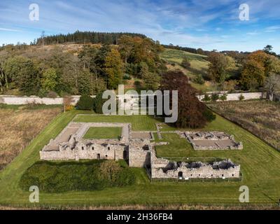 Le rovine di Deer Abbey, un ex monastero cistercense vicino a Mintlaw, Buchan, Aberdeenshire, Scozia Foto Stock