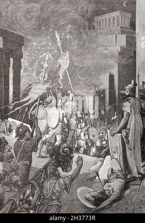 L'attacco alla cittadella di Cartagine durante la terza guerra punica, 149 a.C. Dalla storia universale illustrata di Cassell, pubblicata nel 1883. Foto Stock