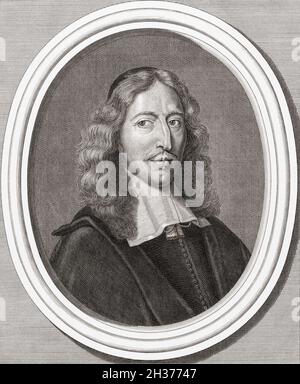 Johan de Witt aka Jan de Witt, 1625 – 1672. Politico olandese, Gran Pensionario d'Olanda. Lui e suo fratello Cornelis furono licerati dai sostenitori di Guglielmo d'Orange il 20 agosto 1672. Dopo un'opera settecentesca di Bernard Picart. Foto Stock