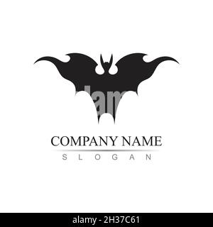 Bat icona vettore logo illustrazione del modello di progettazione Illustrazione Vettoriale