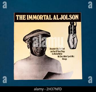 Memories of EMI - disco in vinile a etichetta bianca con l'Immortal al Jolson. Foto Stock