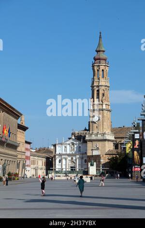 La Cattedrale del Salvatore (Catedral del Salvador) o la Seo de Zaragoza, una cattedrale cattolica romana a Saragozza, Spagna Foto Stock