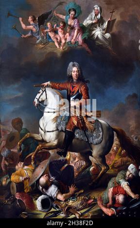 Ritratto equestre del Principe Eugenio di Savoia (1663-1736) primi del XVIII secolo di Jacob van Schuppen (1670-1751) Francese Foto Stock