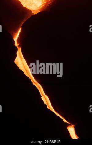 Eruzione vulcanica su Cumbre Vieja, la Palma isola, isole Canarie Foto Stock