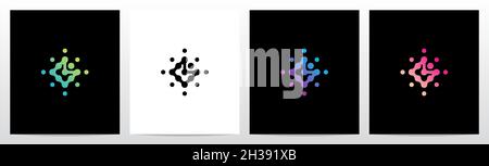 Punti di connessione ruota logo lettera B Illustrazione Vettoriale