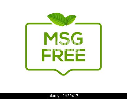 Simbolo MSG Free Icon. Aroma di spezie senza glutammato aggiunto logo icona Illustrazione Vettoriale