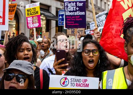 Anti-Trump Marzo - Londra - Luglio 2018 Foto Stock