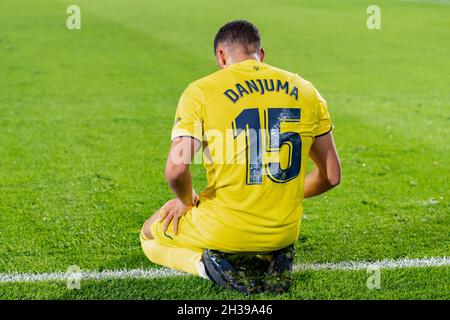 Villarreal, Spagna. 26 ottobre 2021. Araut Danjuma Groeneveld di Villarreal CF in azione durante lo spagnolo la Liga, partita di calcio tra Villarreal CF e Cadice CF all'Estadio de la Ceramica. (Punteggio finale; Villarreal CF 3:3 Cadiz CF) (Photo by Xisco Navarro/SOPA Images/Sipa USA) Credit: Sipa USA/Alamy Live News Foto Stock