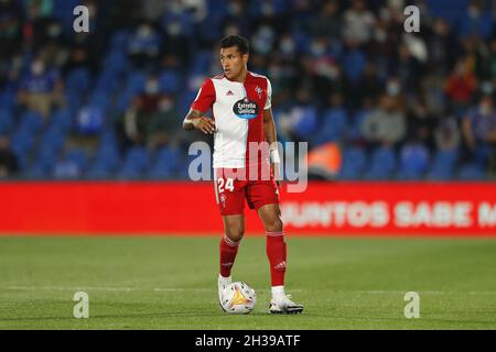 Getafe, Spagna. 25 ottobre 2021. Jeison Murillo (Celta) Calcio : la Liga Santander in spagnolo si discosta tra Getafe CF 0-3 RC Celta de Vigo al Colosseo Alfonso Perez a Getafe, Spagna . Credit: Mutsu Kawamori/AFLO/Alamy Live News Foto Stock