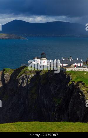 Faro di Clare Island, County Mayo, Irlanda Foto Stock