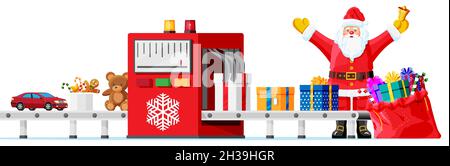 Confezioni regalo natalizie. Illustrazione Vettoriale