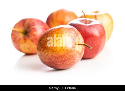 Mele fresche autunnali isolate su sfondo bianco. Foto Stock